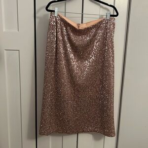 Vineyard Vines Stretch Sequin Pencil Skirt- Rose Gold Shimmer